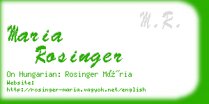 maria rosinger business card